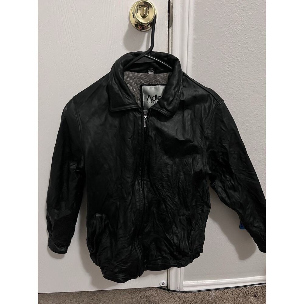 Adler Authentic Leather Jacket Men's Medium Black Full Zip
